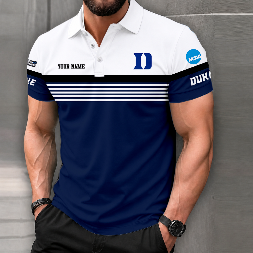 SPECIAL EDITION - NEW CUSTOMIZED NCAA MAM12 DLD DUKE BLUE DEVILS POLO SHIRT