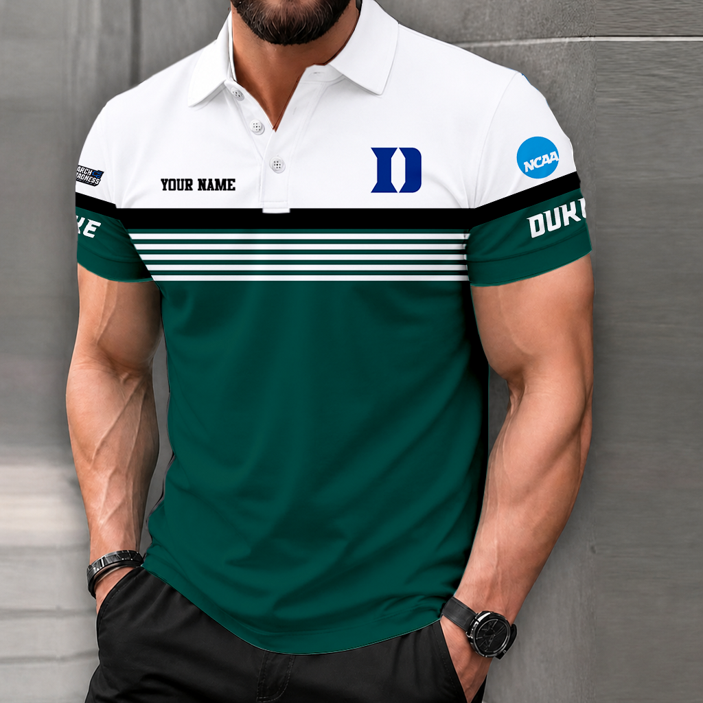 SPECIAL EDITION - NEW CUSTOMIZED NCAA MAM12 DLD DUKE BLUE DEVILS POLO SHIRT