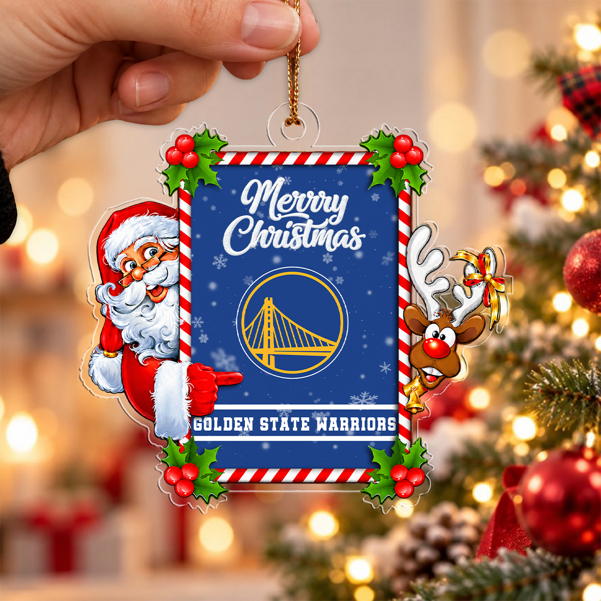 VIRAL EDITION - NEW CUSTOMIZED NBA12 GSW GOLDEN STATE WARRIORS CHRISTMAS ACRYLIC ORNAMENT