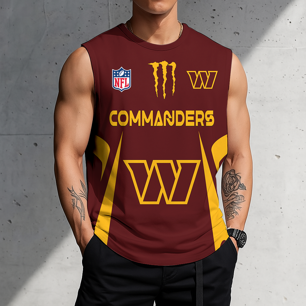 SPECIAL EDITION - NEW CUSTOMIZED NFL12 WTC WASHINGTON COMMANDERS MEN'S GYM SHIRT