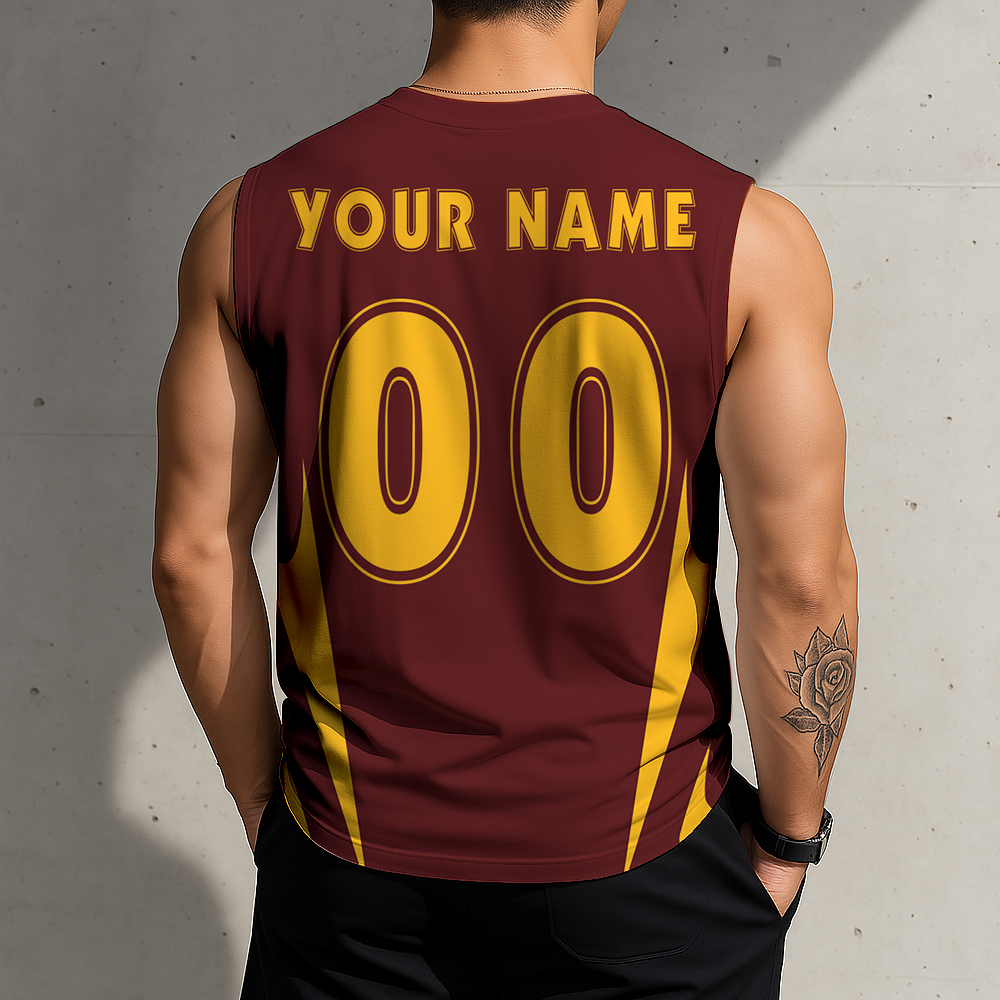 SPECIAL EDITION - NEW CUSTOMIZED NFL12 WTC WASHINGTON COMMANDERS MEN'S GYM SHIRT