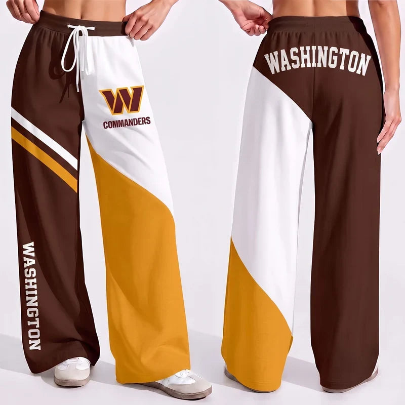 VIRAL EDITION - NEW CUSTOMIZED NFL12 WTC WASHINGTON COMMANDERS WOMEN'S WIDE LEG PANTS