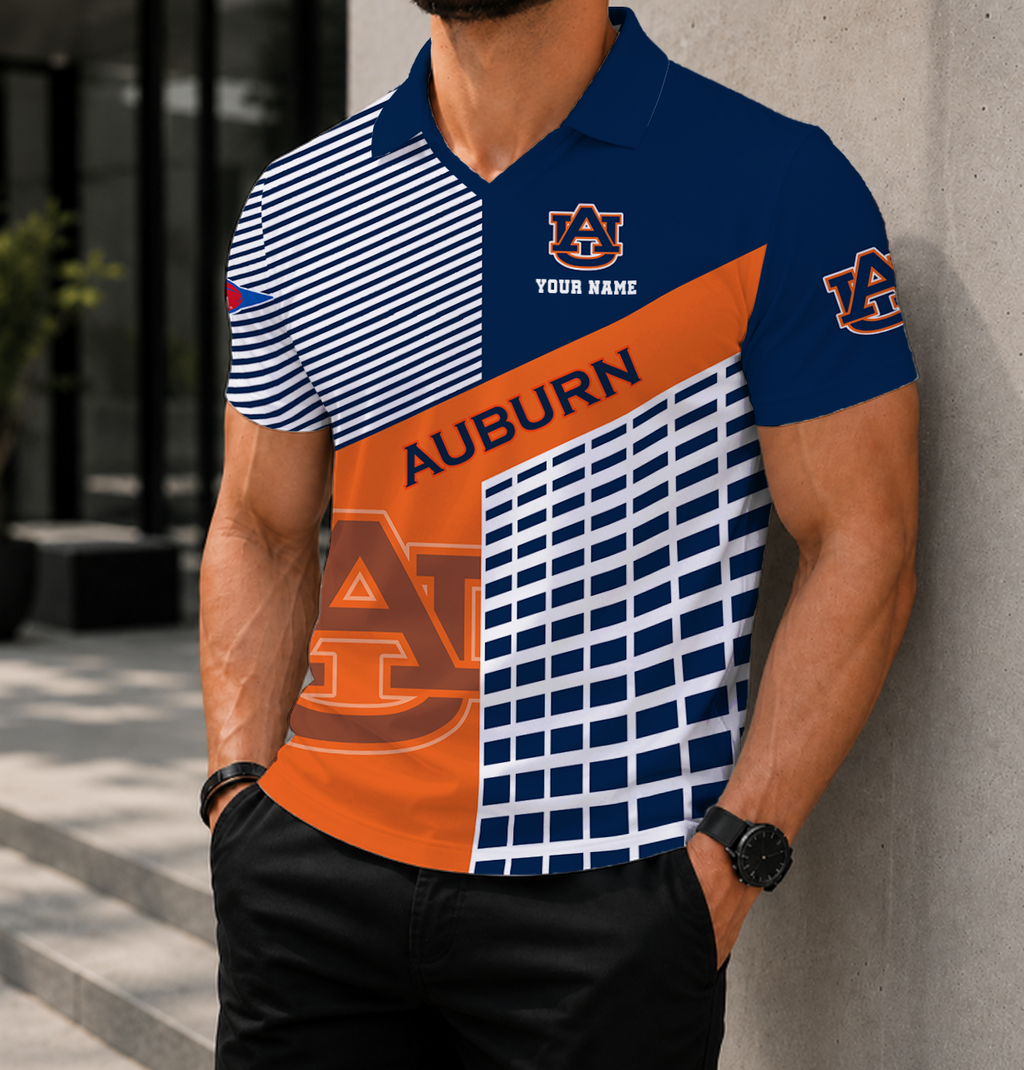 ELITE EDITION - NEW CUSTOMIZED NCAA FBS13 ABT AUBURN TIGERS POLO SHIRT