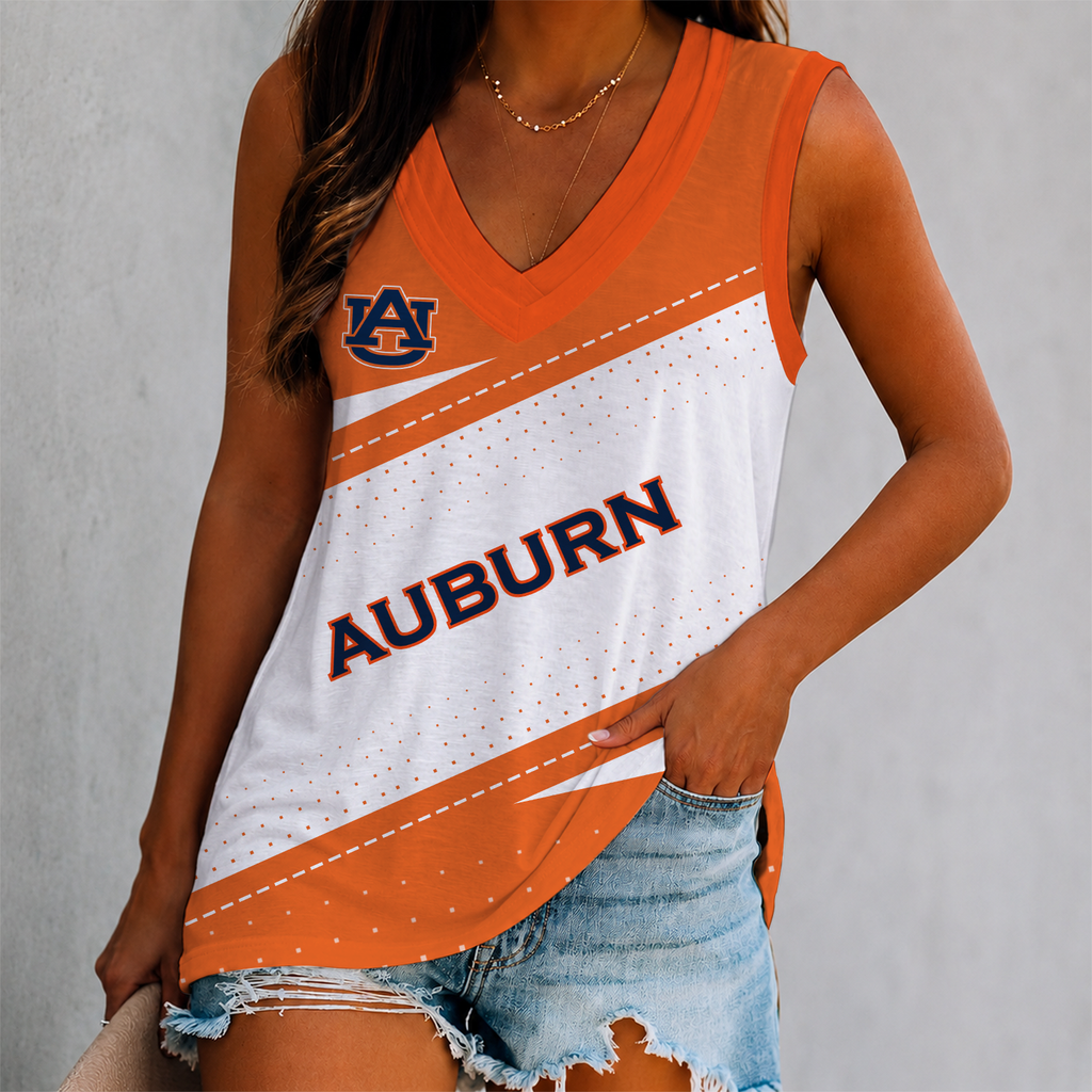 LIMITED EDITION - NEW CUSTOMIZED NCAA FBS13 ABT AUBURN TIGERS WOMEN'S V-NECK TANK TOP
