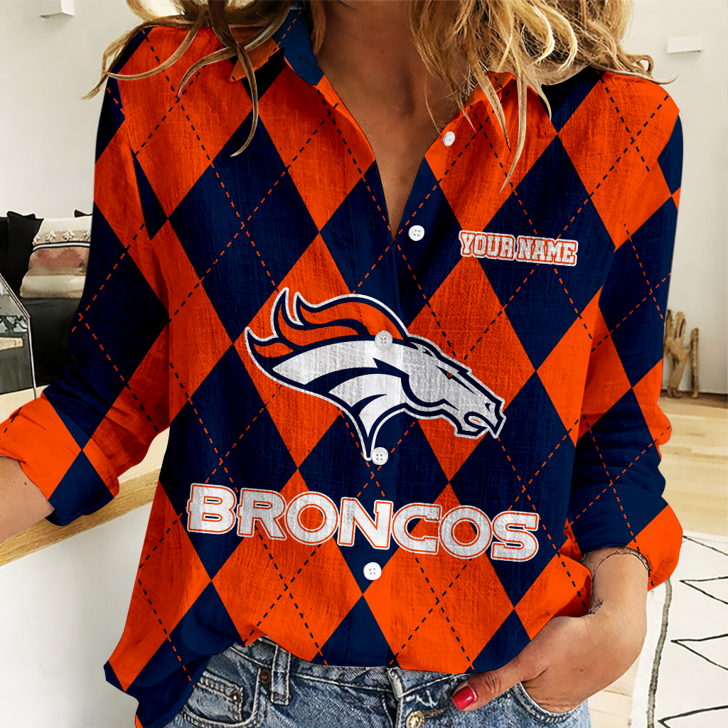 FINAL SALE - NEW CUSTOMIZED NFL13 DVB DENVER BRONCOS WOMEN CASUAL SHIRT FOR FAN