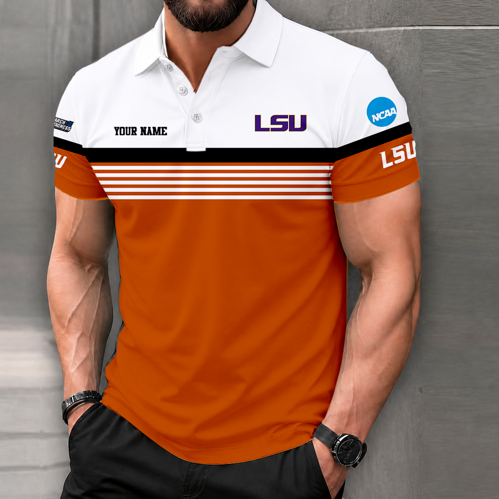 SPECIAL EDITION - NEW CUSTOMIZED NCAA MAM13 LST LSU TIGERS POLO SHIRT