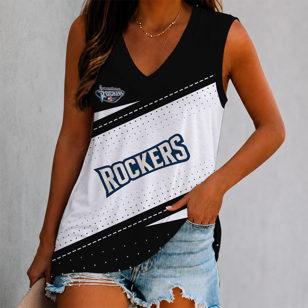 SPECIAL EDITION - NEW CUSTOMIZED WNBA14 CLR CLEVELAND ROCKERS WOMEN'S V-NECK TANK TOP