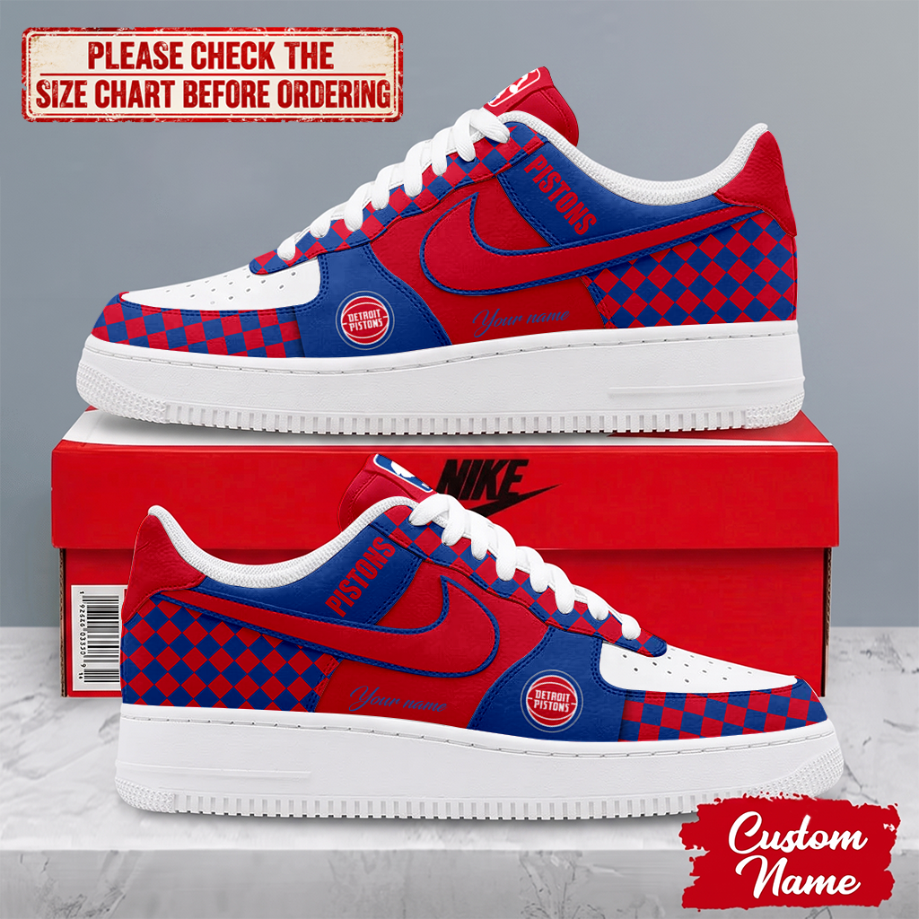 ELITE EDITION - NEW CUSTOMIZED NBA14 DPI DETROIT PISTONS AF1 SNEAKERS