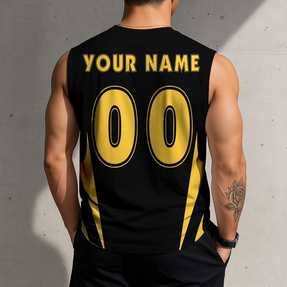 SPECIAL EDITION - NEW CUSTOMIZED NFL14 PSB PITTSBURGH STEELERS MEN'S GYM SHIRT