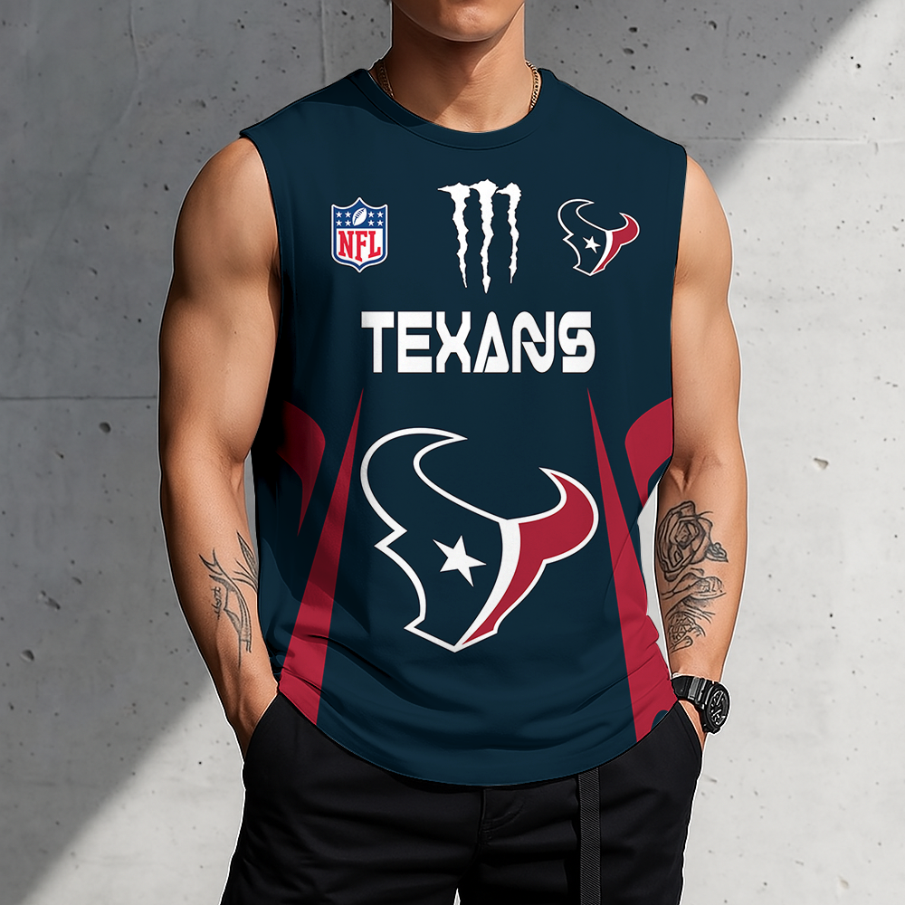 SPECIAL EDITION - NEW CUSTOMIZED NFL15 HTT HOUSTON TEXANS MEN'S GYM SHIRT