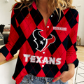 FINAL SALE - NEW CUSTOMIZED NFL15 HTT HOUSTON TEXANS WOMEN CASUAL SHIRT FOR FAN