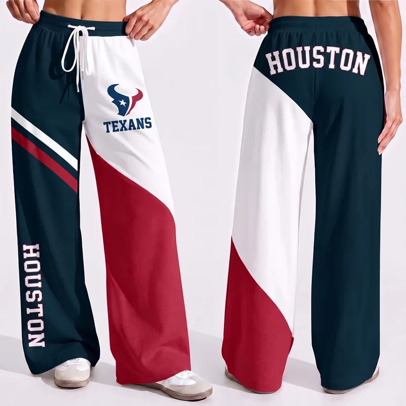 VIRAL EDITION - NEW CUSTOMIZED NFL15 HTT HOUSTON TEXANS WOMEN'S WIDE LEG PANTS