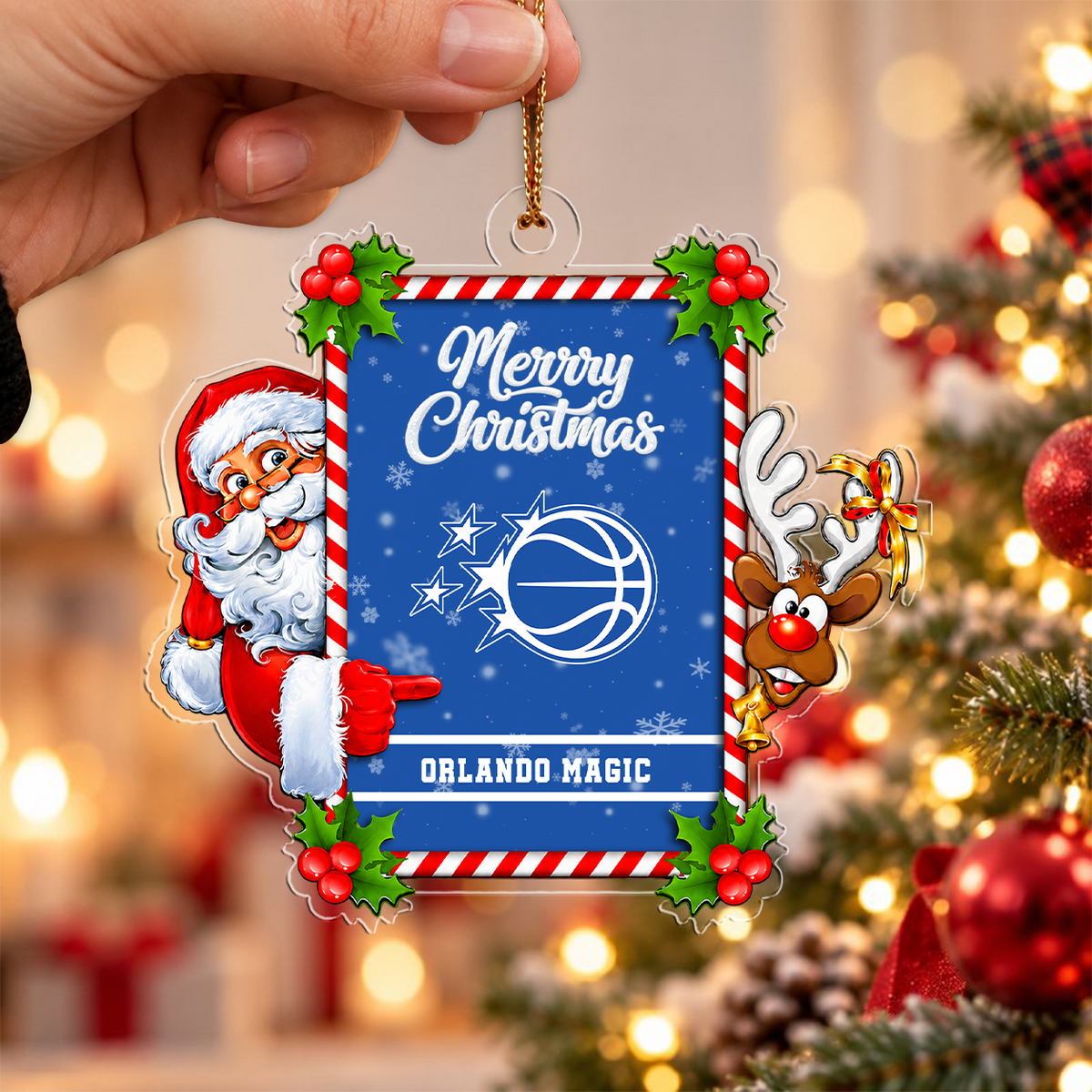 VIRAL EDITION - NEW CUSTOMIZED NBA15 OMA ORLANDO MAGIC CHRISTMAS ACRYLIC ORNAMENT