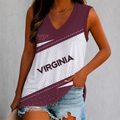 LIMITED EDITION - NEW CUSTOMIZED NCAA FBS15 VTH VIRGINIA TECH HOKIES WOMEN'S V-NECK TANK TOP