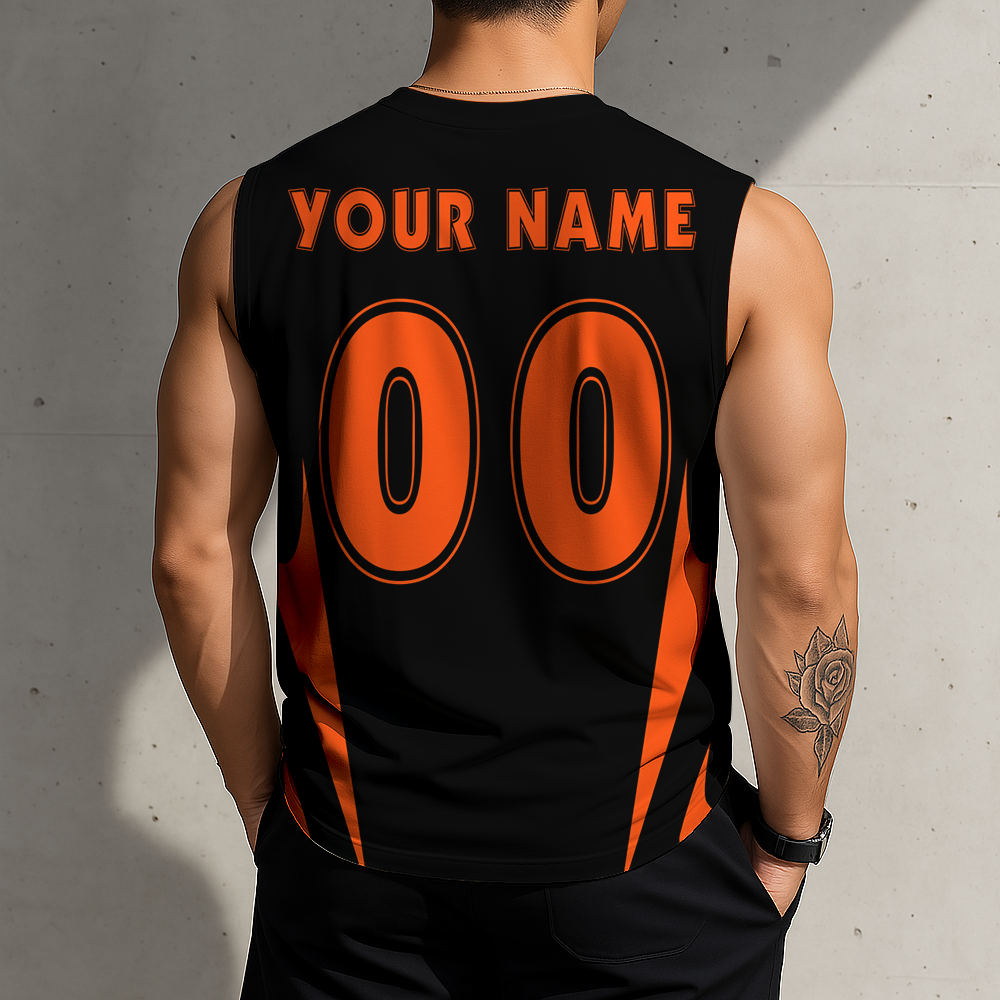 SPECIAL EDITION - NEW CUSTOMIZED NFL16 CCB CINCINNATI BENGALS MEN'S GYM SHIRT