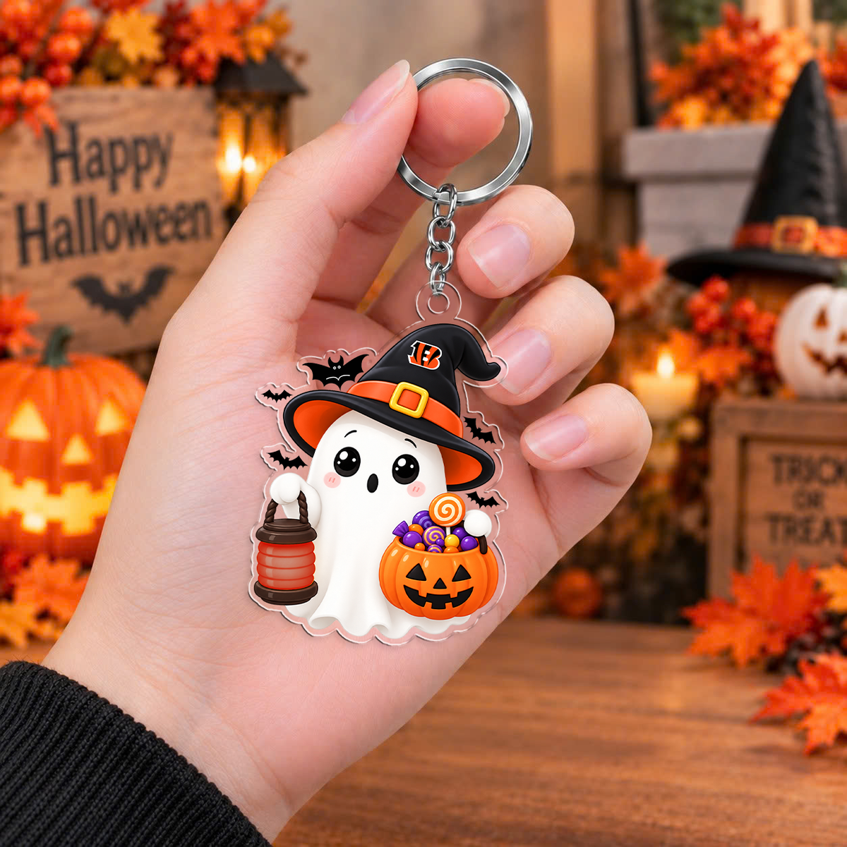 SPECIAL EDITION - NEW CUSTOMIZED NFL16 CCB CINCINNATI BENGALS ACRYLIC KEYCHAIN