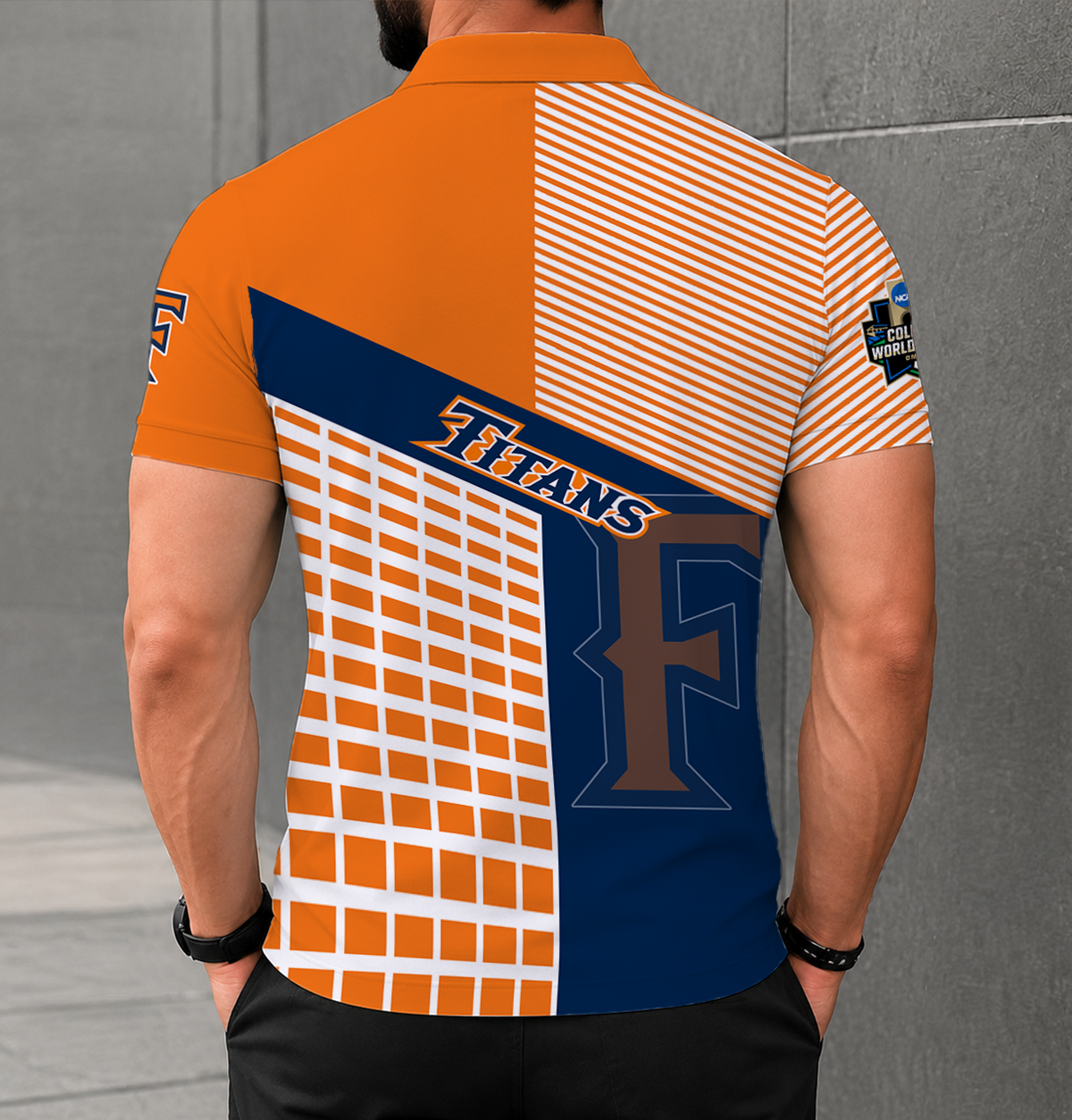 VIRAL EDITION - NEW CUSTOMIZED NCAA CWS16 CFT CAL STATE FULLERTON TITANS POLO SHIRT