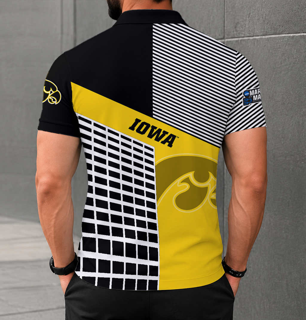 EXCLUSIVE  EDITION - NEW CUSTOMIZED NCAA MAM16 IWH IOWA HAWKEYES POLO SHIRT