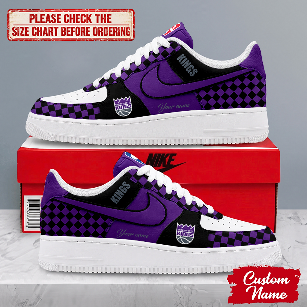 ELITE EDITION - NEW CUSTOMIZED NBA16 SKI SACRAMENTO KINGS AF1 SNEAKERS