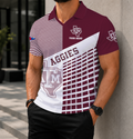 ELITE EDITION - NEW CUSTOMIZED NCAA FBS16 TAA TEXAS A&M AGGIES POLO SHIRT