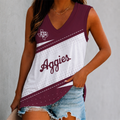 LIMITED EDITION - NEW CUSTOMIZED NCAA FBS16 TAA TEXAS A&M AGGIES WOMEN'S V-NECK TANK TOP