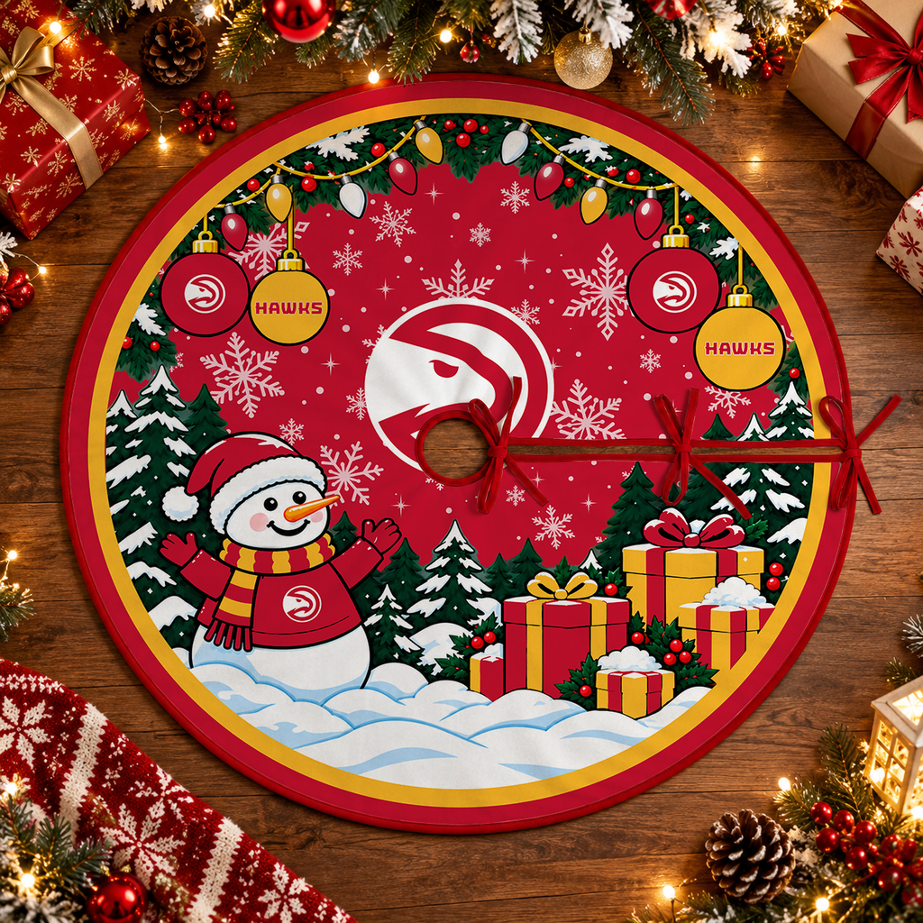[FAN FAVORITE] NEW CUSTOMIZED NBA17 AHA ATLANTA HAWKS CHRISTMAS TREE SKIRT