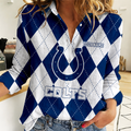 FINAL SALE - NEW CUSTOMIZED NFL17 IDC INDIANAPOLIS COLTS WOMEN CASUAL SHIRT FOR FAN