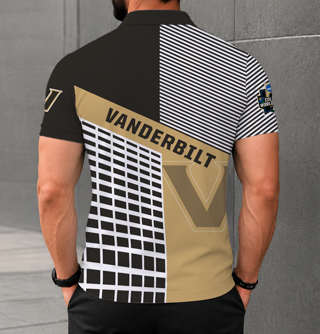 VIRAL EDITION - NEW CUSTOMIZED NCAA CWS17 VDC VANDERBILT COMMODORES POLO SHIRT
