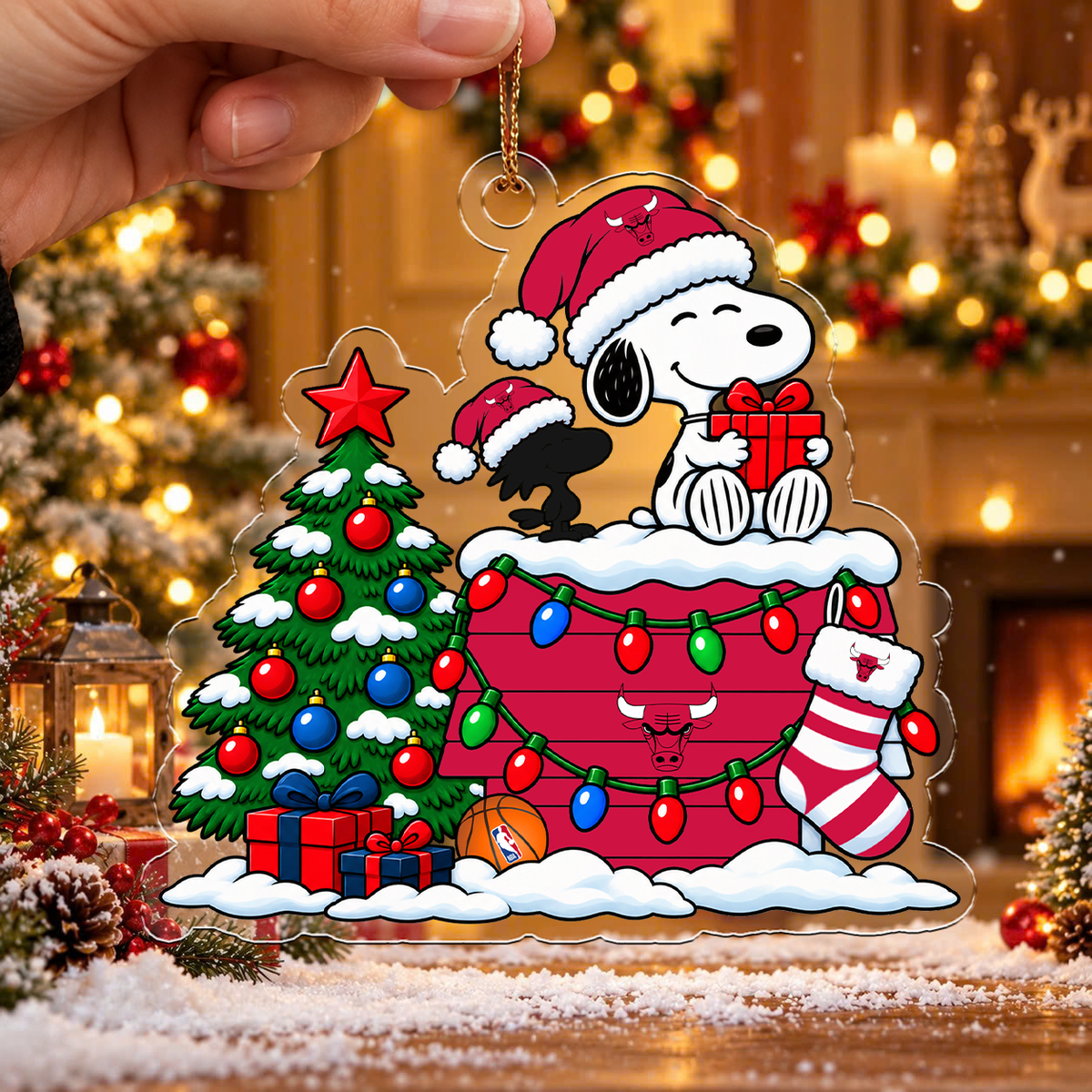 FLASH SALE - NEW CUSTOMIZED NBA19 CBU CHICAGO BULLS CHRISTMAS ACRYLIC ORNAMENT