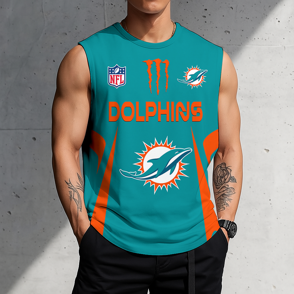 SPECIAL EDITION - NEW CUSTOMIZED NFL19 MDP MIAMI DOLPHINS MEN'S GYM SHIRT
