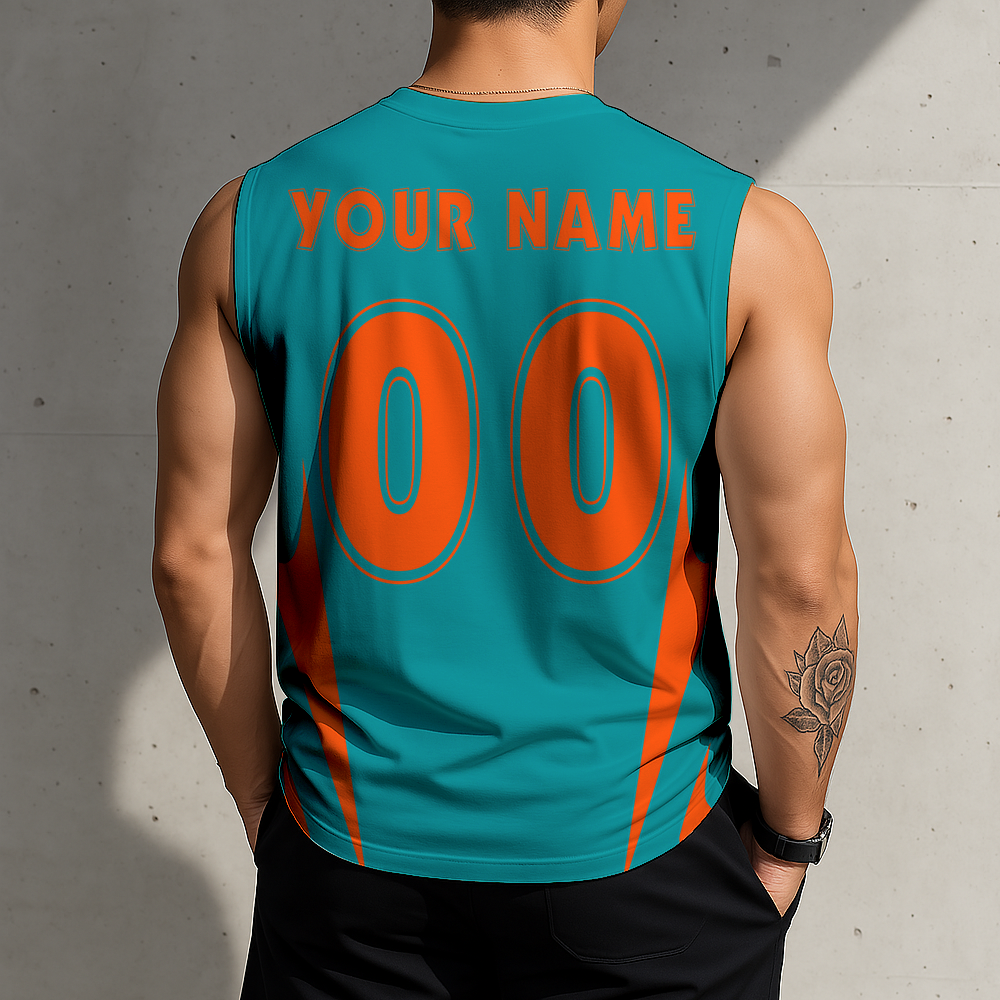 SPECIAL EDITION - NEW CUSTOMIZED NFL19 MDP MIAMI DOLPHINS MEN'S GYM SHIRT