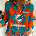 FINAL SALE - NEW CUSTOMIZED NFL19 MDP MIAMI DOLPHINS WOMEN CASUAL SHIRT FOR FAN