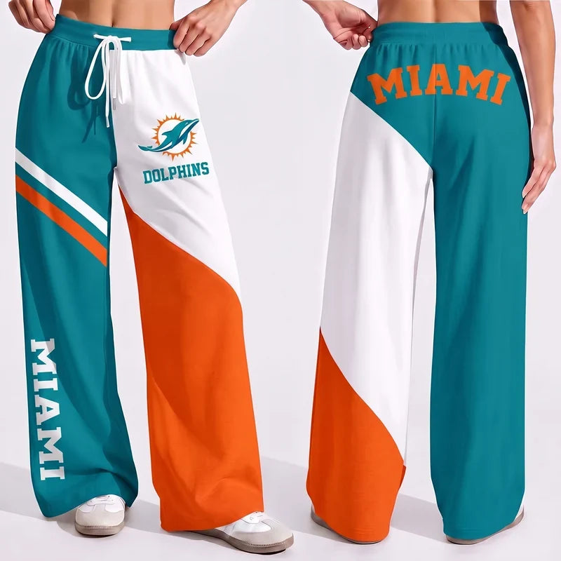 VIRAL EDITION - NEW CUSTOMIZED NFL19 MDP MIAMI DOLPHINS WOMEN'S WIDE LEG PANTS