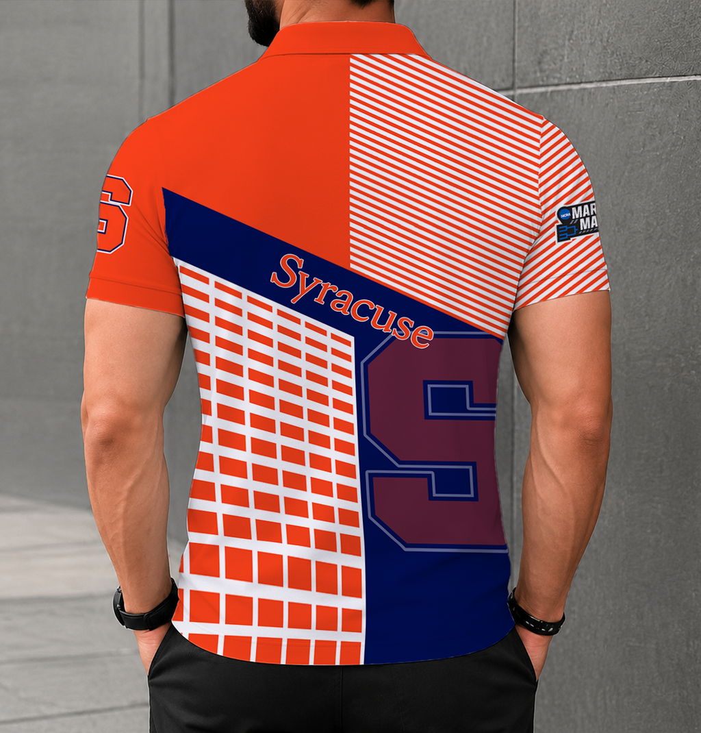EXCLUSIVE  EDITION - NEW CUSTOMIZED NCAA MAM19 SYO SYRACUSE ORANGE POLO SHIRT