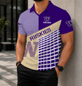 ELITE EDITION - NEW CUSTOMIZED NCAA FBS19 WSH WASHINGTON HUSKIES POLO SHIRT