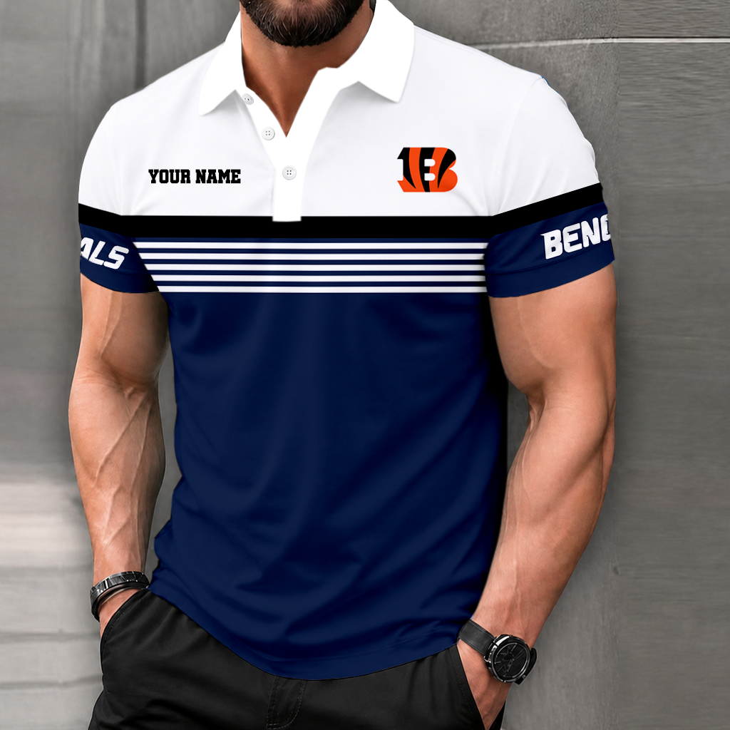 VIRAL EDITION - NEW CUSTOMIZED NFL16 CCB CINCINNATI BENGALS POLO SHIRT