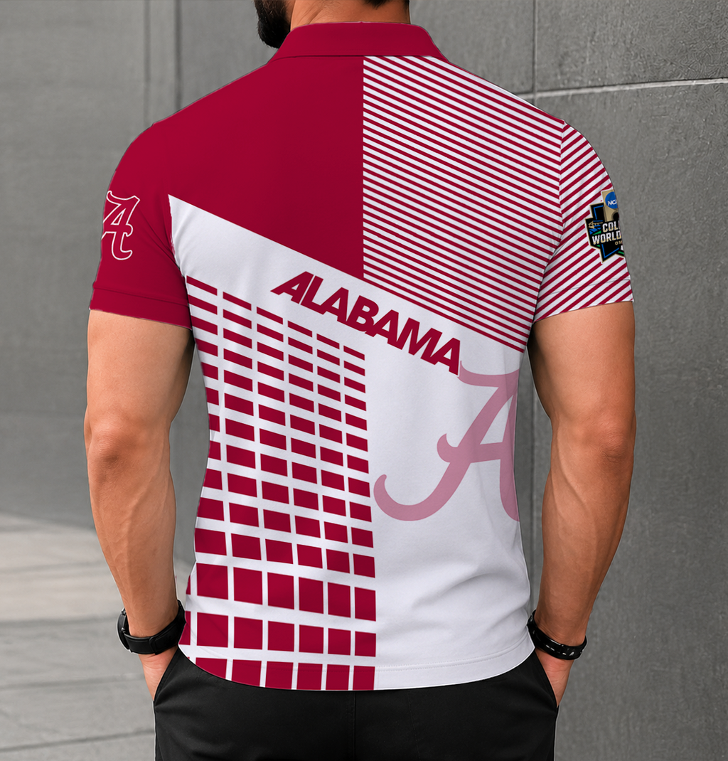 VIRAL EDITION - NEW CUSTOMIZED NCAA CWS21 ABC ALABAMA CRIMSON TIDE POLO SHIRT