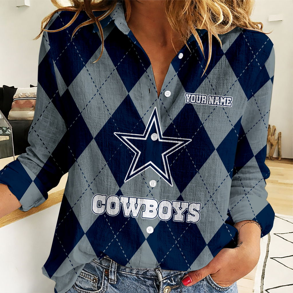 FINAL SALE - NEW CUSTOMIZED NFL21 DCB DALLAS COWBOYS WOMEN CASUAL SHIRT FOR FAN