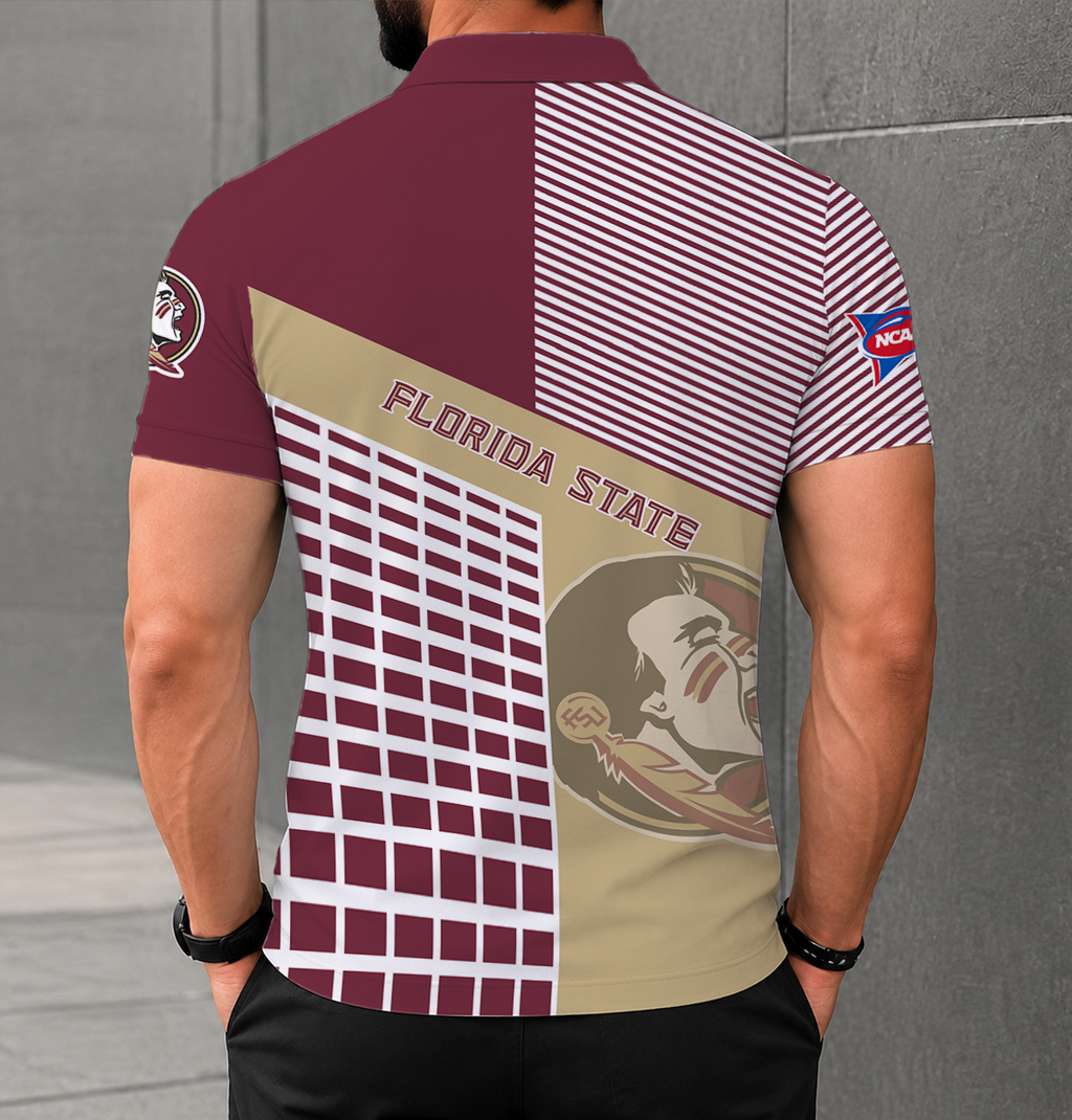 ELITE EDITION - NEW CUSTOMIZED NCAA FBS21 FLS FLORIDA STATE SEMINOLES POLO SHIRT