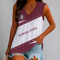 LIMITED EDITION - NEW CUSTOMIZED NCAA FBS21 FLS FLORIDA STATE SEMINOLES WOMEN'S V-NECK TANK TOP
