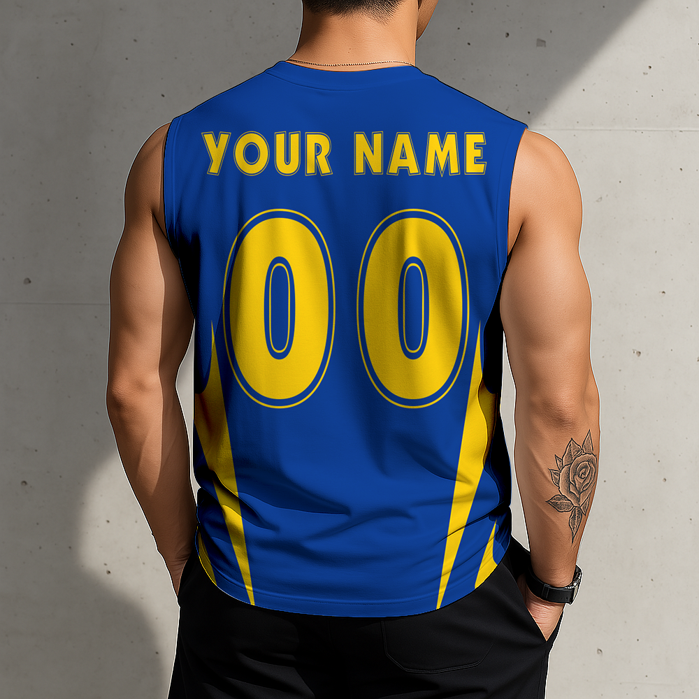 SPECIAL EDITION - NEW CUSTOMIZED NFL22 LAR LOS ANGELES RAMS MEN'S GYM SHIRT