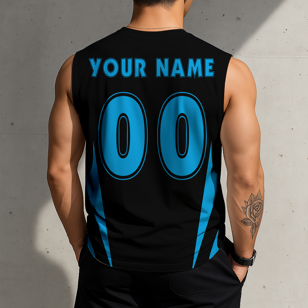 SPECIAL EDITION - NEW CUSTOMIZED NFL23 CLP CAROLINA PANTHERS MEN'S GYM SHIRT