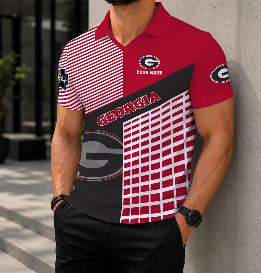 VIRAL EDITION - NEW CUSTOMIZED NCAA CWS23 GEB GEORGIA BULLDOGS POLO SHIRT