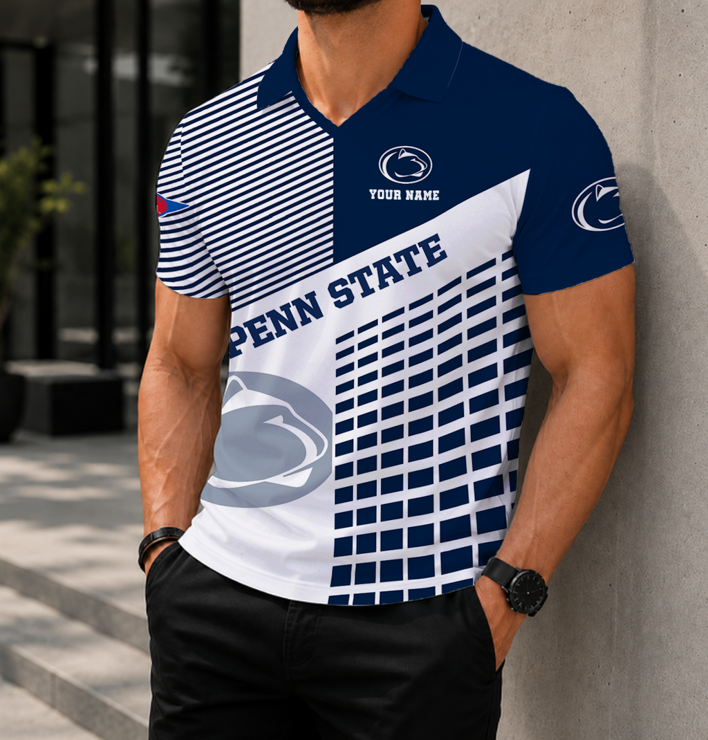 ELITE EDITION - NEW CUSTOMIZED NCAA FBS23 PNL PENN STATE NITTANY LIONS POLO SHIRT