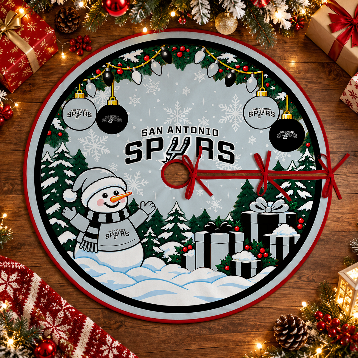 [FAN FAVORITE] NEW CUSTOMIZED NBA23 SAS SAN ANTONIO SPURS CHRISTMAS TREE SKIRT