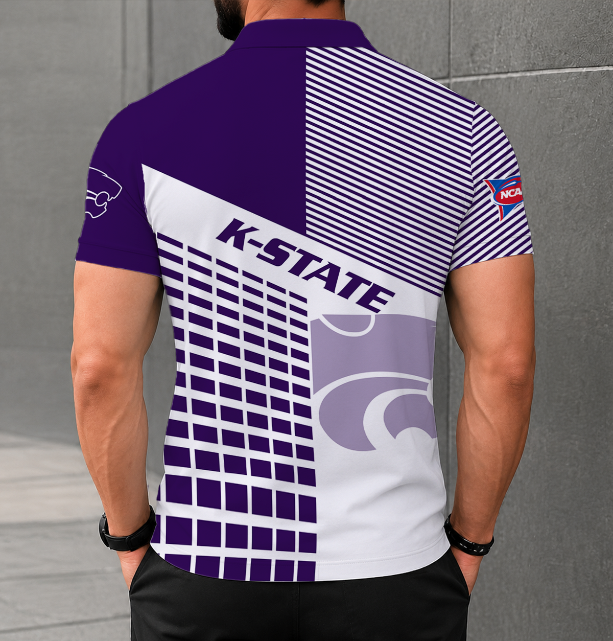 ELITE EDITION - NEW CUSTOMIZED NCAA FBS24 KSW KANSAS STATE WILDCATS POLO SHIRT