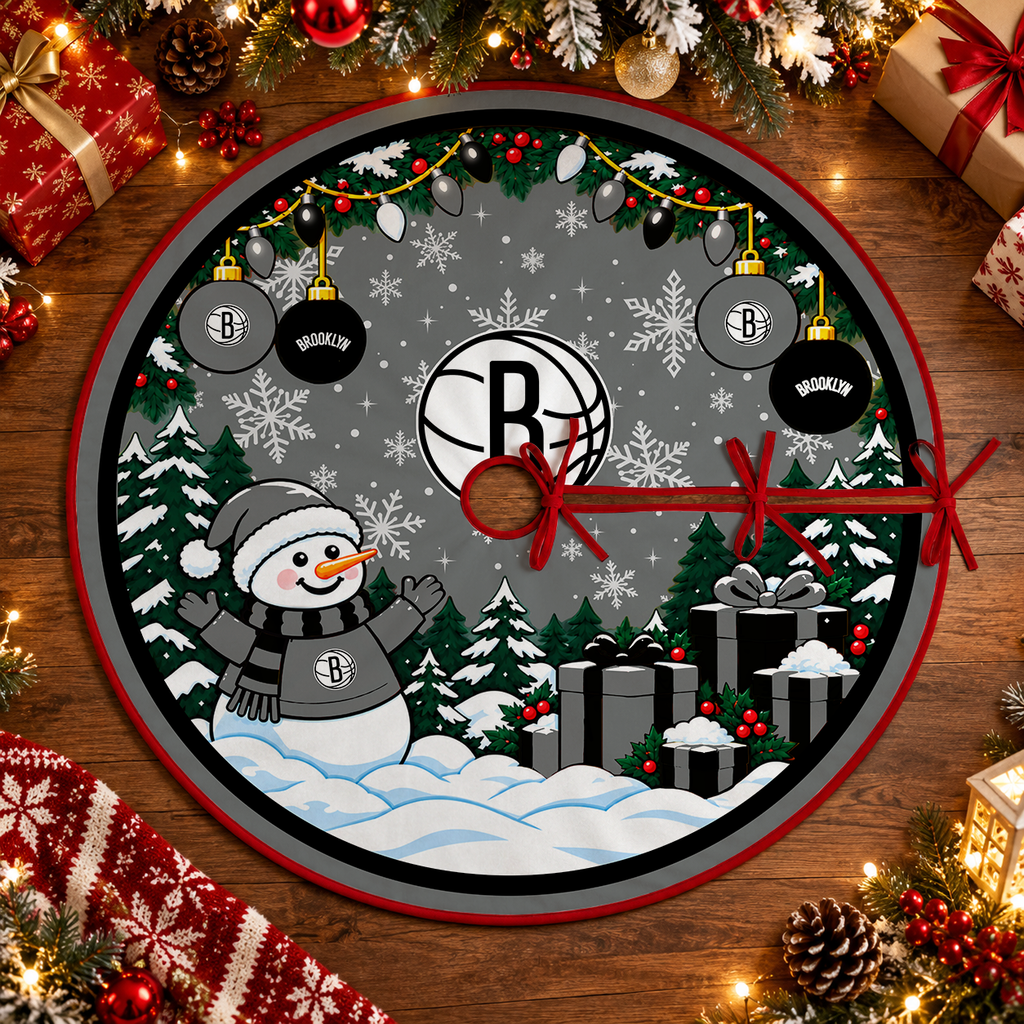 [FAN FAVORITE] NEW CUSTOMIZED NBA25 BNE BROOKLYN NETS CHRISTMAS TREE SKIRT