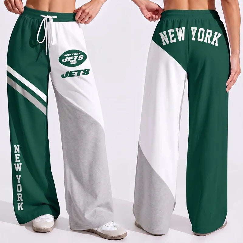 VIRAL EDITION - NEW CUSTOMIZED NFL25 NYJ NEW YORK JETS WOMEN'S WIDE LEG PANTS