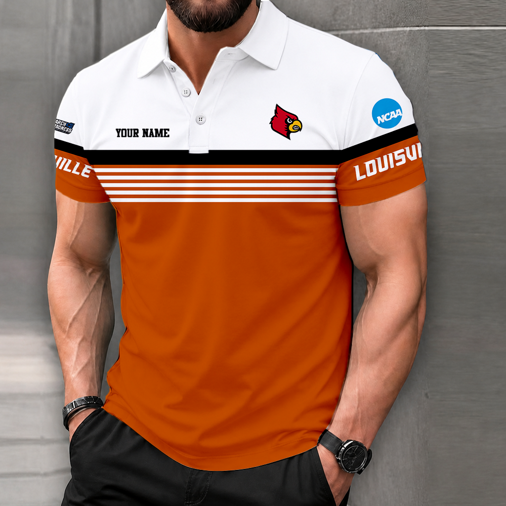 SPECIAL EDITION - NEW CUSTOMIZED NCAA MAM25 ULC LOUISVILLE CARDINALS POLO SHIRT