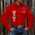 ELITE EDITION - NEW CUSTOMIZED NCAA FBS25 UTU UTAH UTES MEN'S LONG SLEEVE BUTTON-UP SHIRT